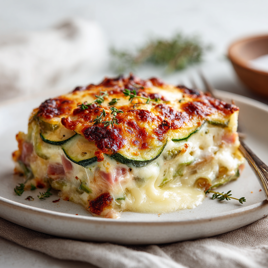 Gratin de Courgettes au Jambon et Fromage Fondant