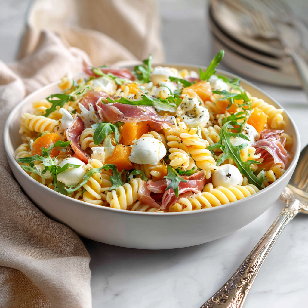 Salade de Pâtes au Jambon Cru et Melon