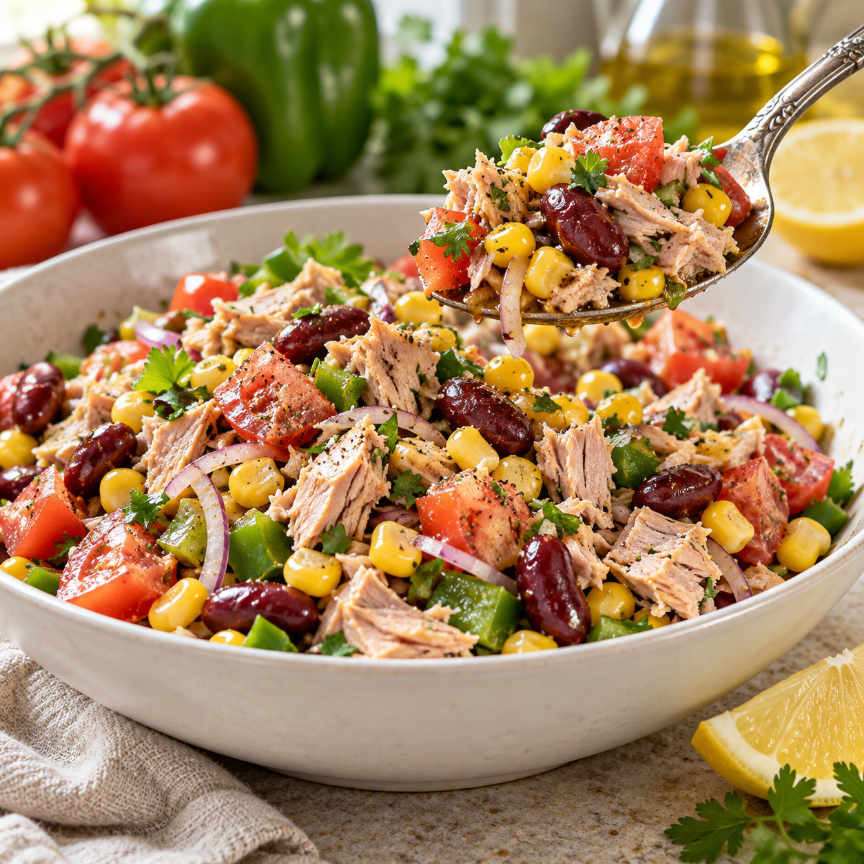Salade Mexicaine au Thon Légère, Fraîche et Colorée