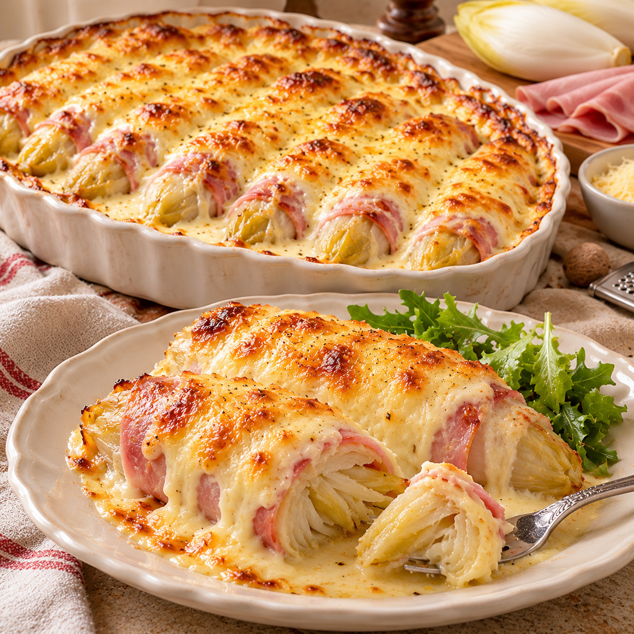 Endives au Jambon Gratinées : Une Recette Traditionnelle, Fondante et Crémeuse à la Béchamel