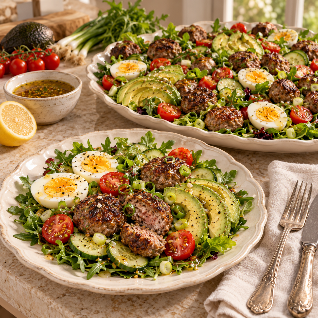 Salade du Jardin Riche en Protéines : Une Recette Fraîche, Complète et Gourmande au Bœuf, Œufs et Avocat