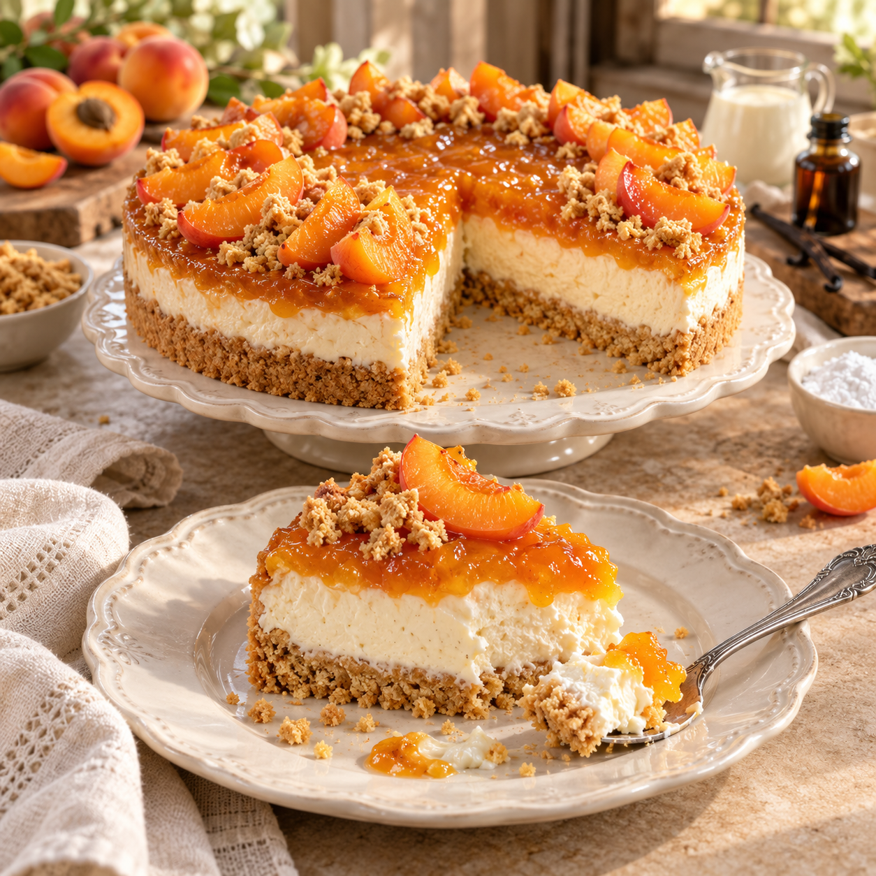 Tarte Sans Cuisson au Mascarpone et Abricot : Un Dessert Frais, Crémeux et Irrésistiblement Fruité